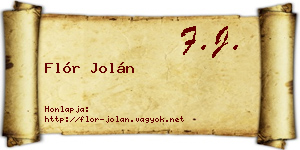 Flór Jolán névjegykártya